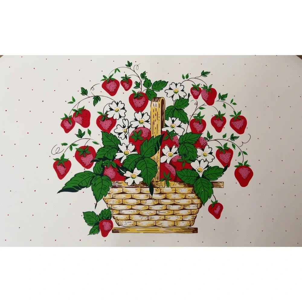VINTAGE Strawberry Basket Placemats - Very good vintage condition